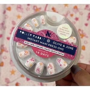Roller Rabbit Target Olive & June Press On Fake Nails Short Round Sea Life 42ct